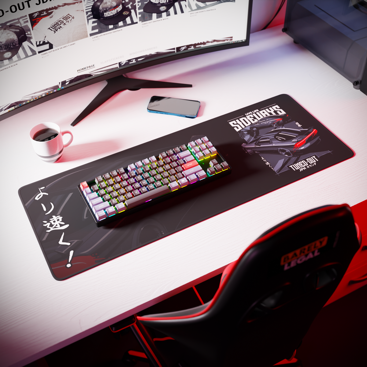 Live Life Sideways Desk Mat