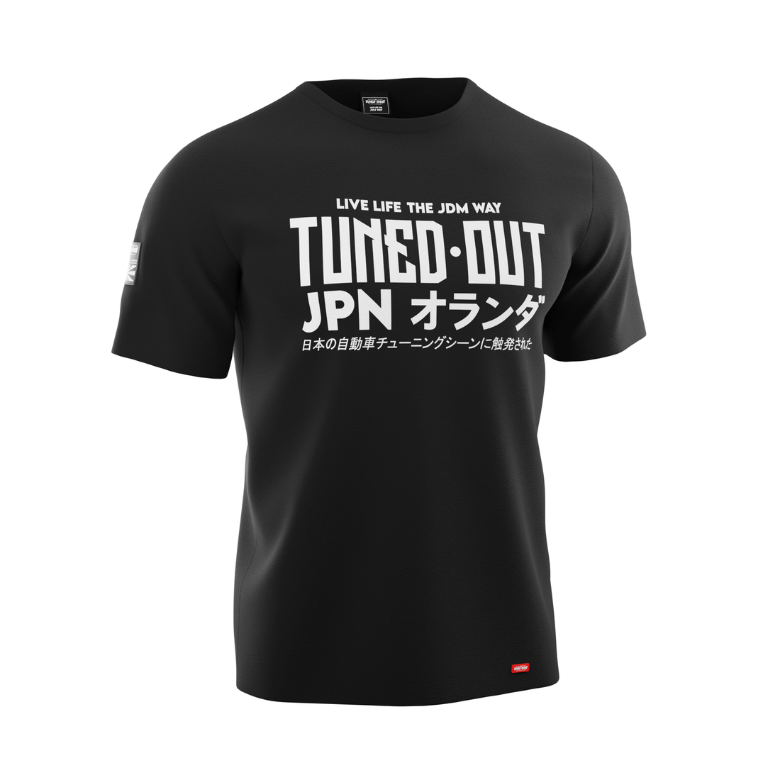 Tuned-Out white on black T-Shirt